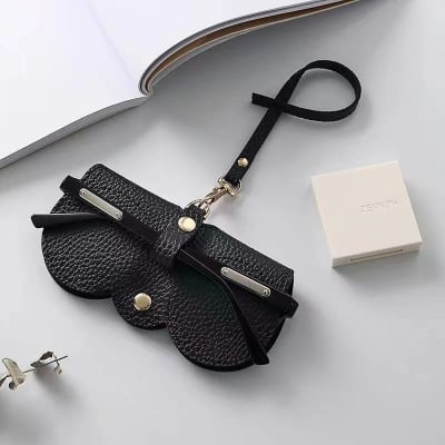 Picture of Portable Glasses Storage Pouch, PU Leather Glasses Holder, Sunglasses Storage Protective Sleeve, Travel Accessories - Brown
