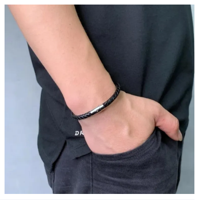 Picture of Cord Rope Man-made Leather Bracelet For Men