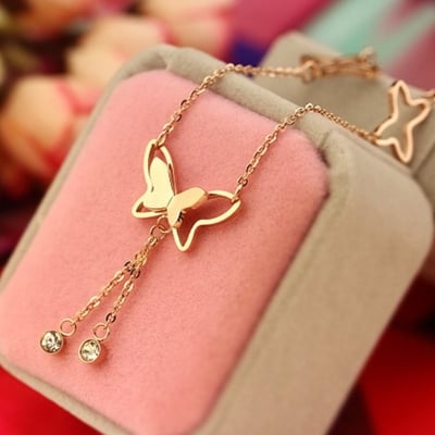 Picture of Women rose butterfly anklet (Payel) (nupur) for Women and girl - Gold