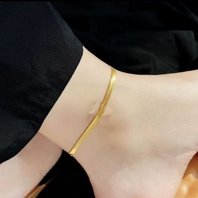 Picture of Stylish Foot Snake Chain Payel For Women's Anklet - Gold