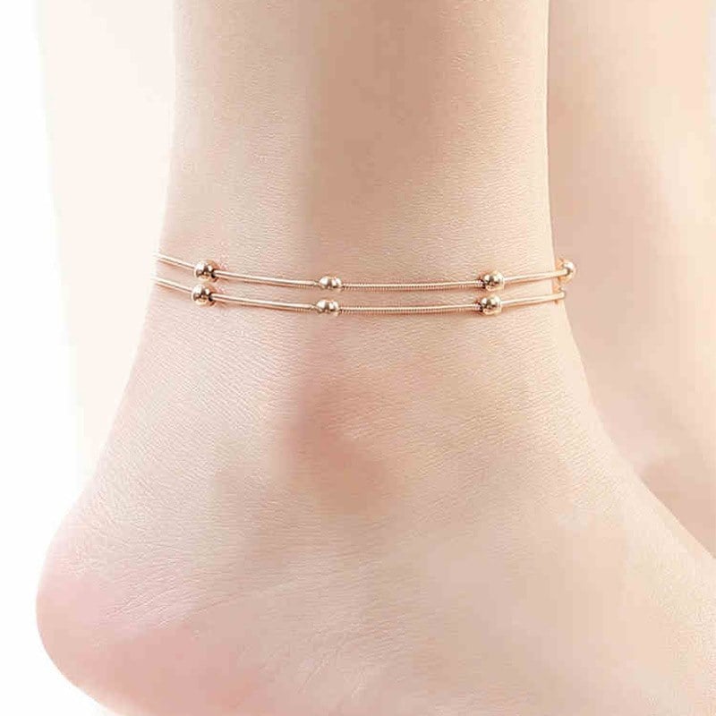 Picture of Chain with Simple Chain Anklet For Women & Girls - Gold