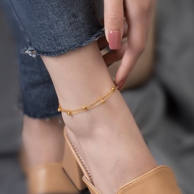 Picture of Anklet Fashion For Women & Girls western Party Wear Alloy Anklet - Gold