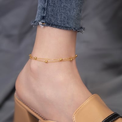 Picture of Anklet Fashion For Women & Girls western Party Wear Alloy Anklet - Gold