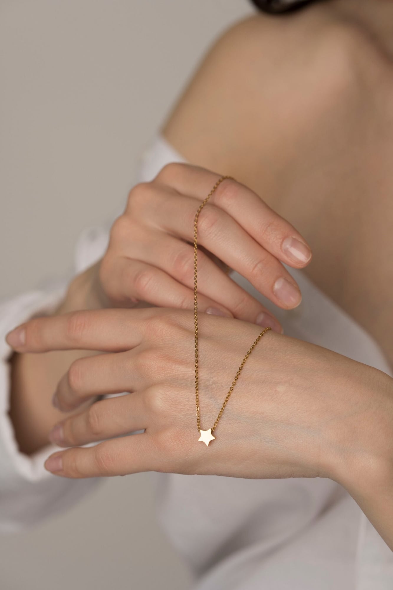 Picture of Cute Star Slim Necklace for Women Girls - Gold