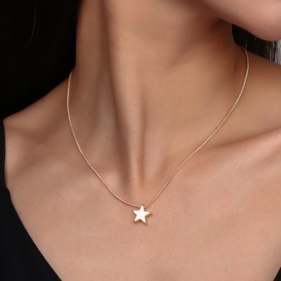 Picture of Star Necklace For Girls Women Sweater Neck Necklaces - Gold
