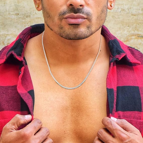 Picture of Fashion stylish Chain Stainless Steel Neck Chain for Men and Boys - Silver