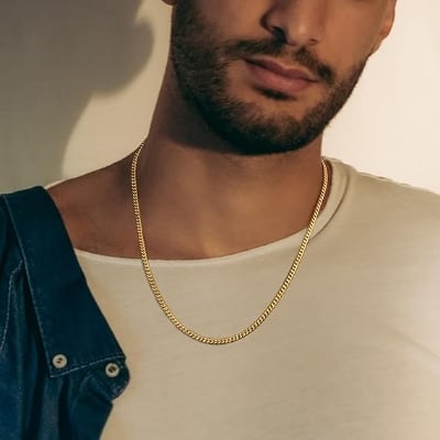 Picture of Fashion New Figaro Chain Necklace For Men - Gold