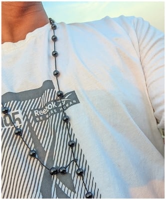 Picture of Stylish New Lava Necklace for Men - Black