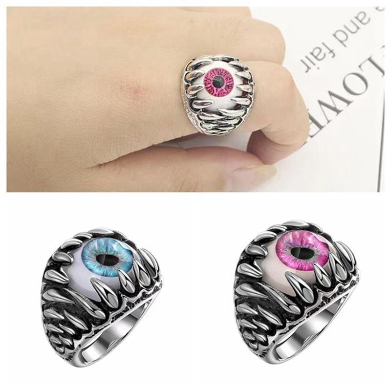 Picture of Dragon Claw Evil Eye Ring for Men and  Finger Decor Jewelry Gift - Silver