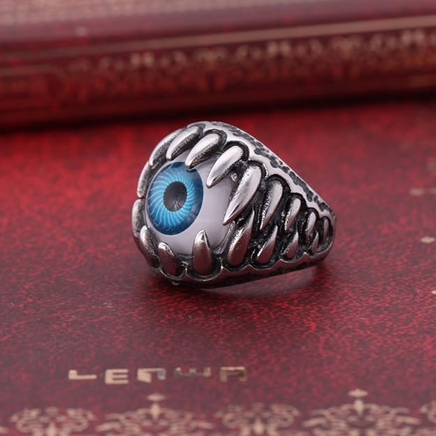 Picture of Dragon Claw Evil Eye Ring for Men and  Finger Decor Jewelry Gift - Silver