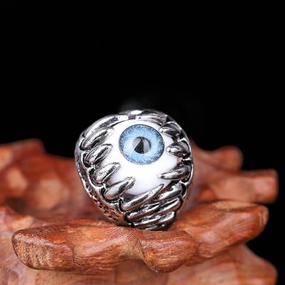 Picture of Vintage Monster with Eye Rings Men Tooth Ring - Silver