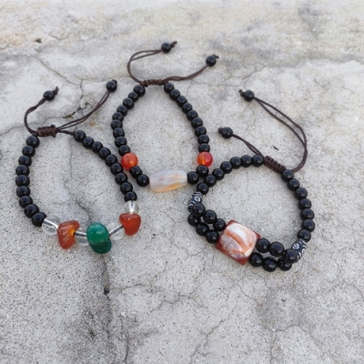Picture of Multi-color Lava Rock Stone Volcanic Beads Bracelet - Simple