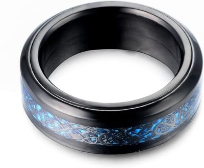 Picture of New Black Titanium Steel Finger Ring for Men Plated Rings Men