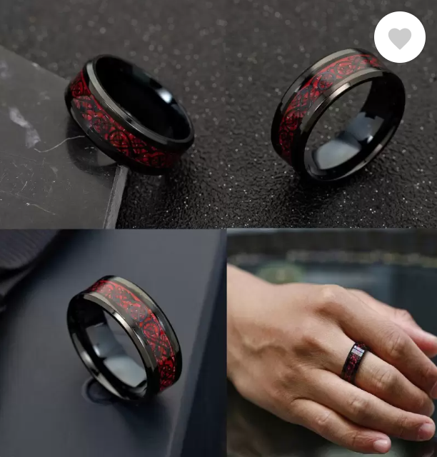 Picture of Radium Stainless Steel Sterling Finger Ring For Men - Red Redium
