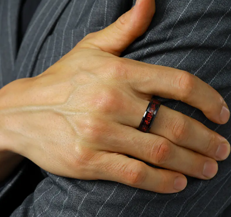 Picture of Radium Stainless Steel Sterling Finger Ring For Men - Red Redium