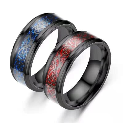Picture of Men's Plain Stylish Stainless Steel Radium Finger Rings