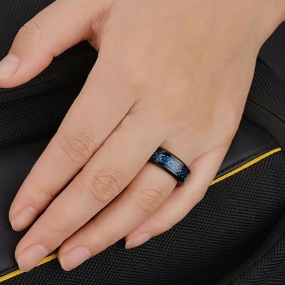 Picture of Radium Cut Stainless Steel Ring for Men