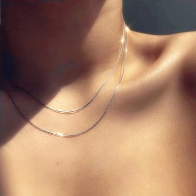 Picture of Stainless Steel Water Resist Round Snake Neck Chain for Boys Men Necklace for Boys Men