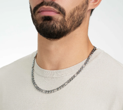 Picture of Stainless Steel Long Necklace Men Fashion Jewelry - Silver mm