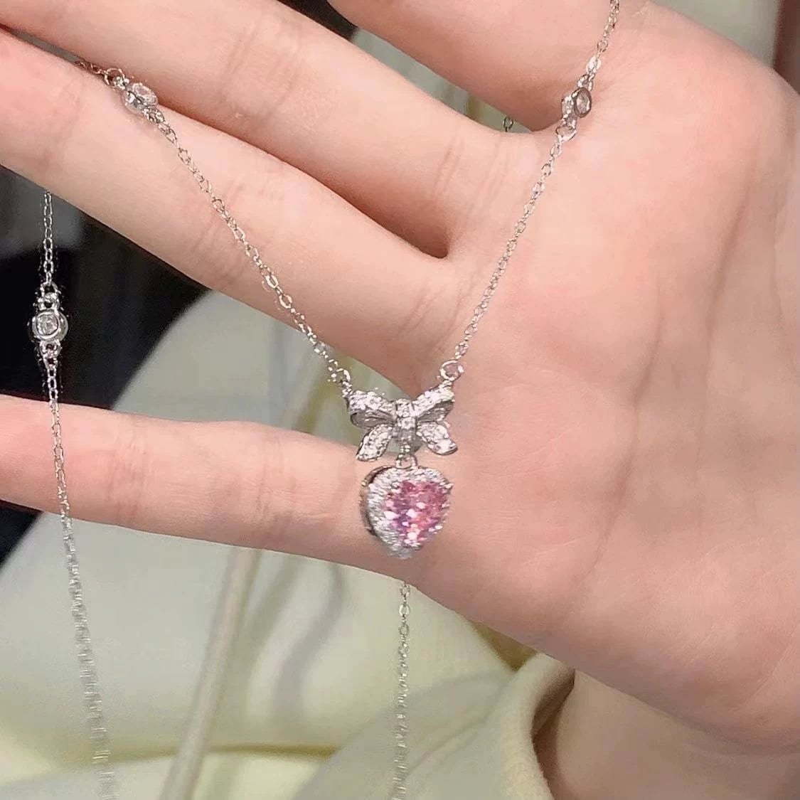 Picture of Cute Love Slim Chain Locket for Women Girls - Silver