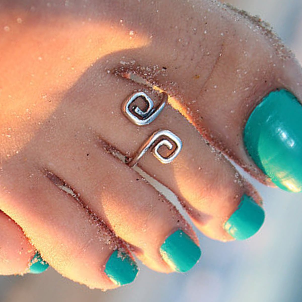 Picture of Stylever 1pc Creative Reverse Winding Foot Ring Ladies Jewelry For Women - Silver