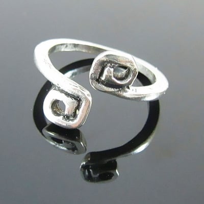 Picture of NEW Silver Spiral Toe Ring Adjustable Cuff Foot Band Punk Women Beach Jewelry - Silver