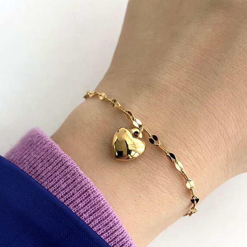 Picture of Heart Shaped Pendants Bracelet For Women - Gold