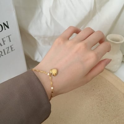 Picture of New Fashion Heart Shaped Pendants Bracelet For Women - Gold