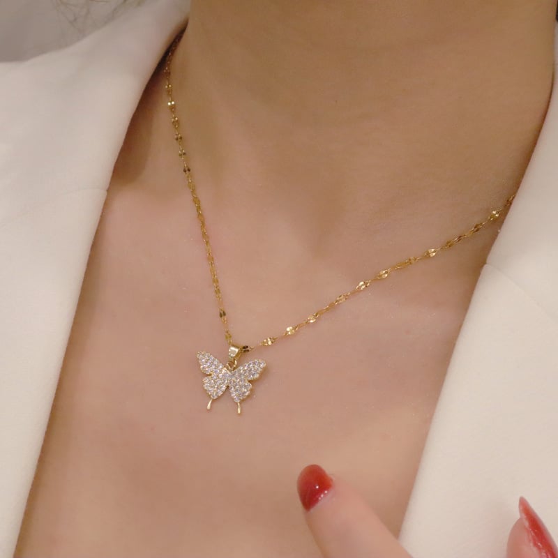 Picture of Korean Fashion Necklaces Butterfly Necklace for Women - Gold
