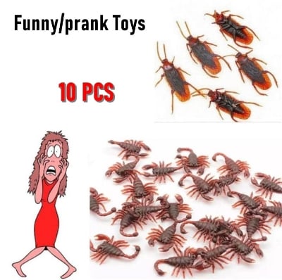 Picture of Creepy Cockroach Scorpion Prank Plastic Realistic Funny Toy (10 Pieces)