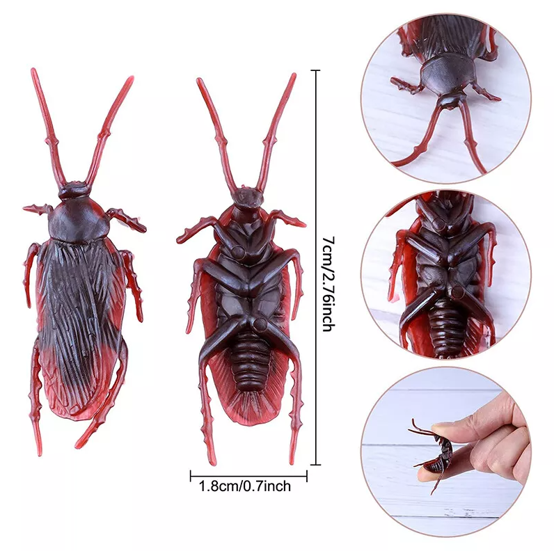 Picture of 5 pcs x Simulation Plastic Cockroach Toy Realistic Insect Prank Funny Toys