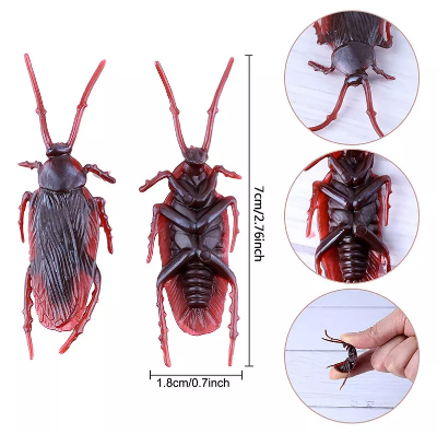 Picture of 5 pcs x Simulation Plastic Cockroach Toy Realistic Insect Prank Funny Toys