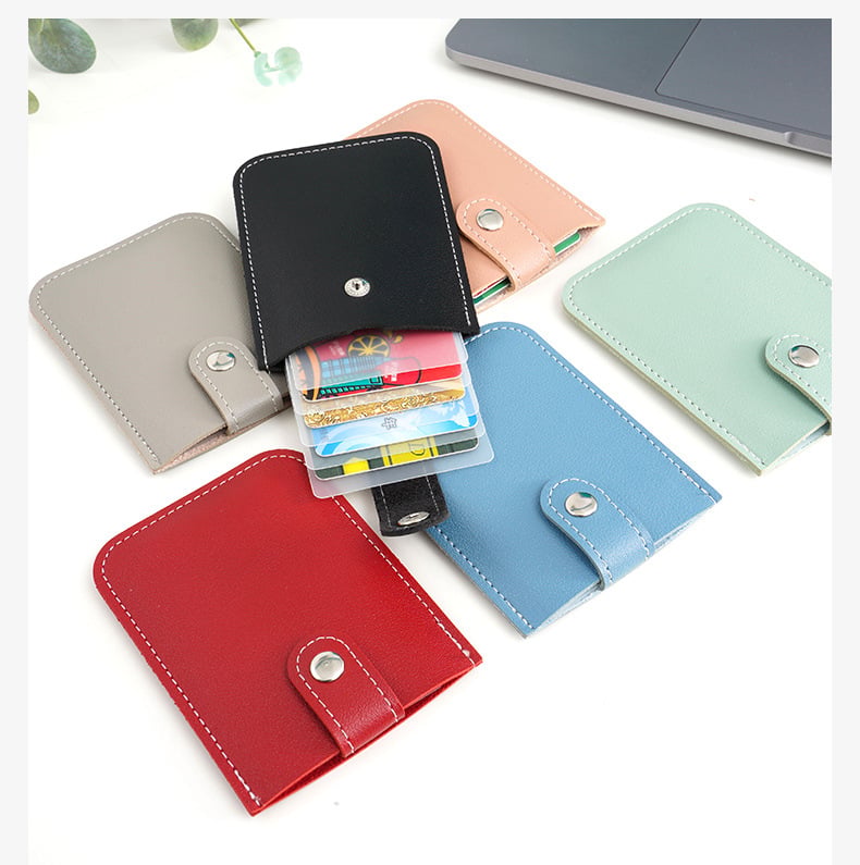 Picture of Portable Slim Credit Card Holder with Press Button For Men - Black - Black