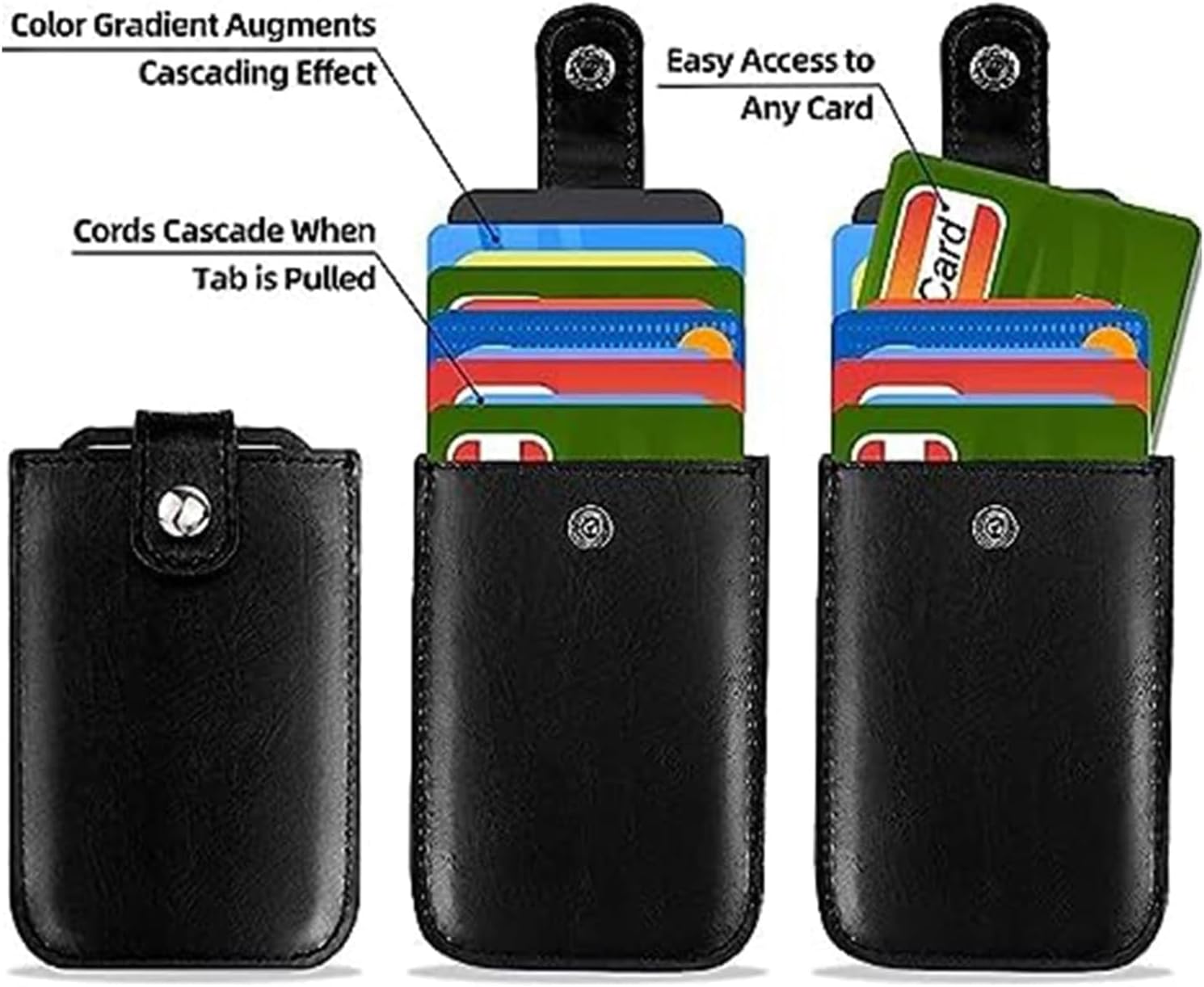 Picture of Men's Stylish Pull Out Credit/Debit, NID, Driving Card Holder For Men-Black - Black