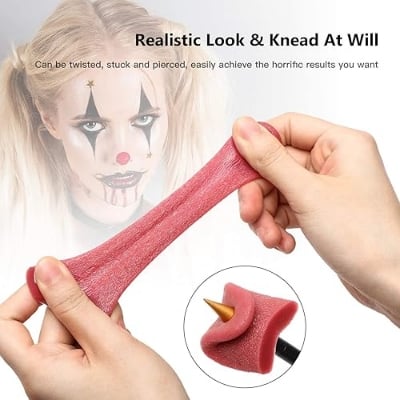 Picture of Halloween Props Realistic Artificial Tongue Gross Jokes Prank Magic Tricks Tongue Halloween Magicians Props April Fools Pranks Practical Joke Toys