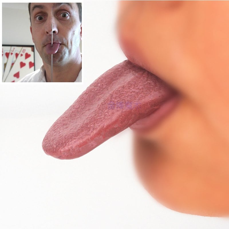 Picture of Halloween Fake Tongue High Elasticity Elastic Safe No Odor Halloween Tongue Toy