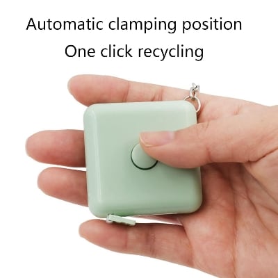 Picture of 1pc Square Design Automatic Retractable Tape Measure, Household Cute Mini Soft Tape Measure, Soft Ruler For Measuring Clothes & Body