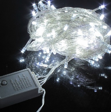 Picture of LED Curtain String Fairy Light 9.8x9.8 ft 8 Modes_ Plug in Lights_ Cool White_ Indoor Outdoor Decorative Wall Window String Lights for Bedroom_ Party_ Backdrop - Room Decoration Light-White
