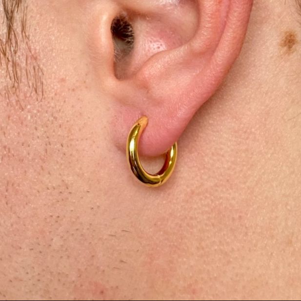 Picture of Stainless Steel Stud Earrings For Men - Gold