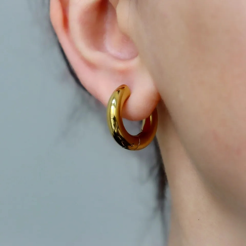 Picture of Stainless Steel Stud Earrings For Men - Gold