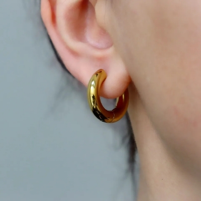Picture of Stainless Steel Stud Earrings For Men - Gold
