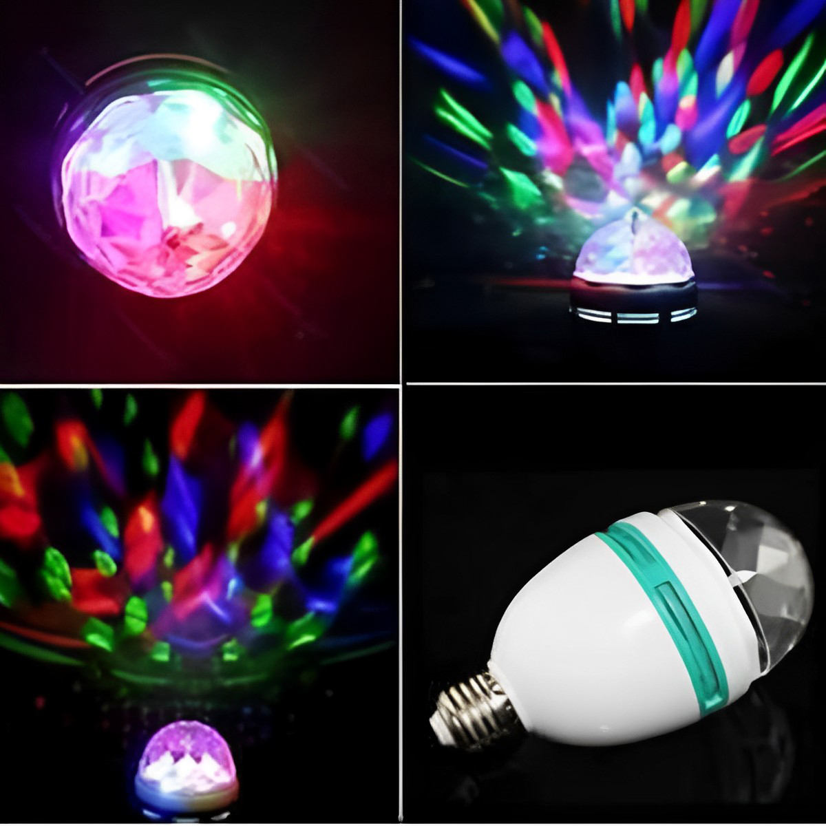 Picture of Rotating LED Disco Light Bulb-Multicolor
