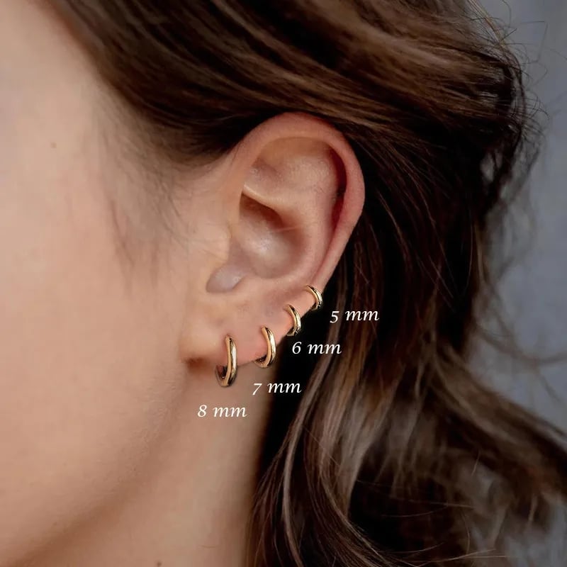 Picture of 1Pair Round Hoop Earrings For Men's - Gold