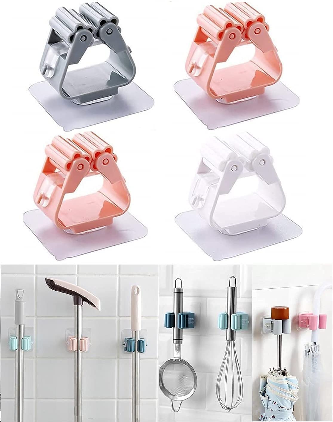 Picture of Hook Broom Holder Hanger Behind Doors On Walls Kitchen Storage Tool
