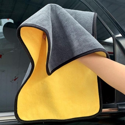 Picture of Microfiber Car Cleaning Towels Soft Double Layer Thicken Towel Water Absorption Drying Cloth 30/40/60cm Car Body Wash Wipe Rag