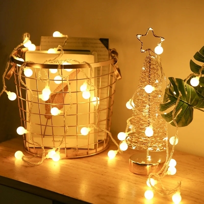 Picture of LED Ball Shaped String Fairy Lights Gold - Room Decoration Light-Gold