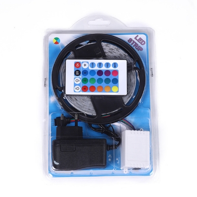 Picture of LED 2835 SMD Strip light RGB 5M/Pack 24 key remote control 60LEDs/M DIY Waterproof flexible decoration lamp_ TV background light strip light-Multicolor