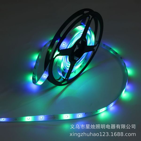 Picture of LED 2835 SMD Strip light RGB 5M/Pack 24 key remote control 60LEDs/M DIY Waterproof flexible decoration lamp_ TV background light strip light-Multicolor