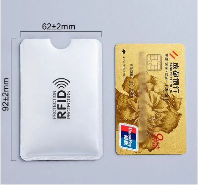 Picture of Aluminium Anti RFID Card Holders, NFC Blocking Reader Lock ID Bank Card Holders, Case Protection Metal - Silver