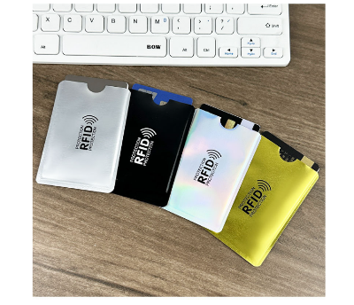 Picture of Aluminium Anti RFID Card Holders, NFC Blocking Reader Lock ID Bank Card Holders, Case Protection Metal - Silver